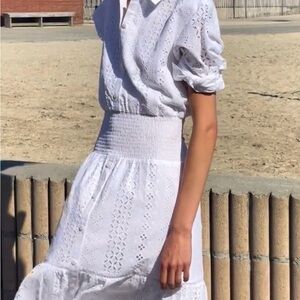 Thakoon White Eyelet Midi Dress